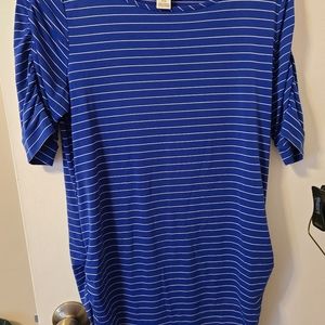 Blue striped maternity top